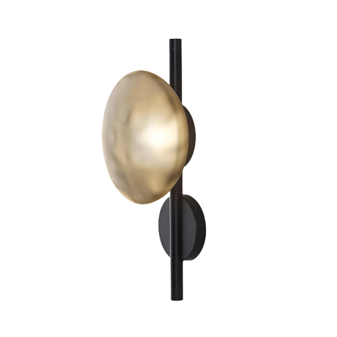 Wall Mounted Sconce Lamp - Dual Disc Shade on Vertical Stem