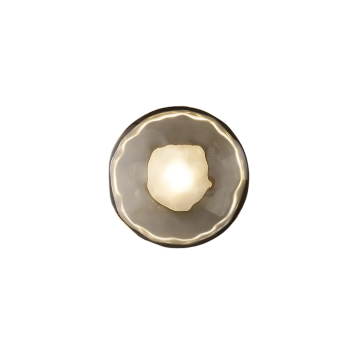 Wall Mounted Sconce Lamp - Dual Disc Shade on Vertical Stem