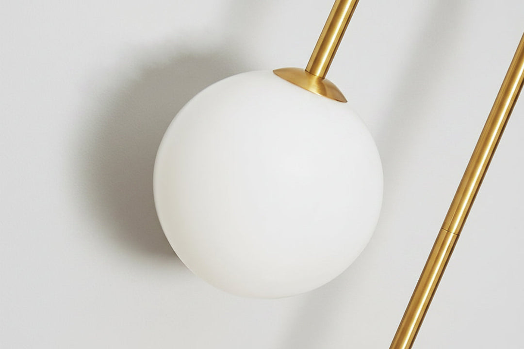 Wall Mounted Sconce Lamp - Dual Globe on Curved Arm