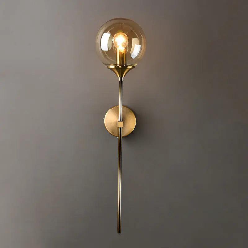 Wall Mounted Sconce Lamp - Globe Shade on Slim Stem