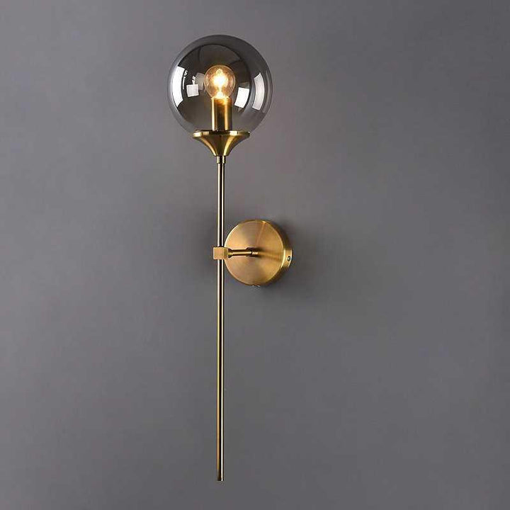 Wall Mounted Sconce Lamp - Globe Shade on Slim Stem