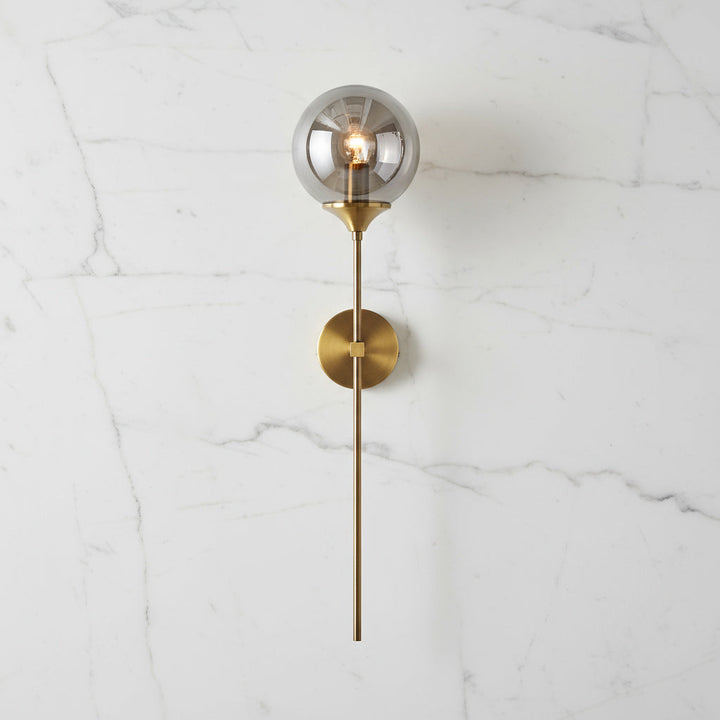 Wall Mounted Sconce Lamp - Globe Shade on Slim Stem