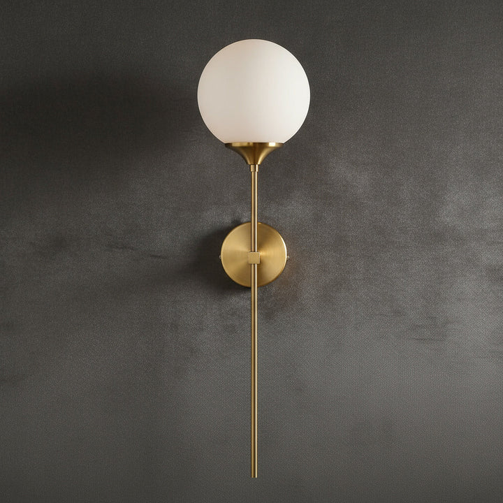 Wall Mounted Sconce Lamp - Globe Shade on Slim Stem