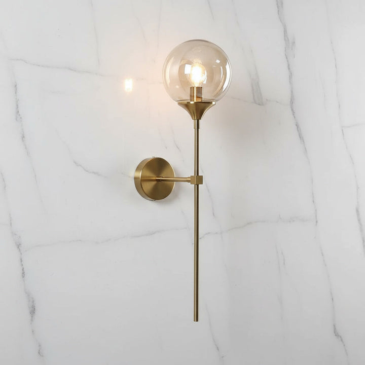 Wall Mounted Sconce Lamp - Globe Shade on Slim Stem