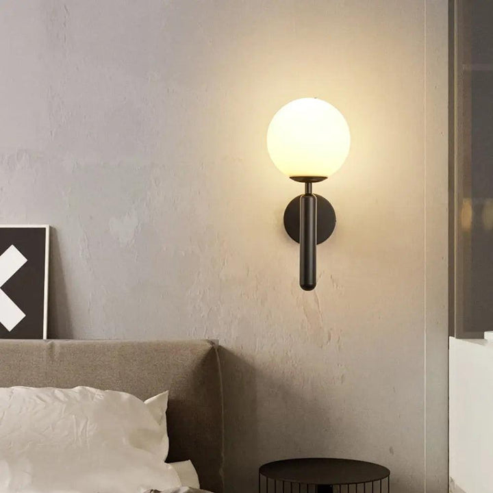 Wall Mounted Sconce Lamp - Globe Shade on Stem