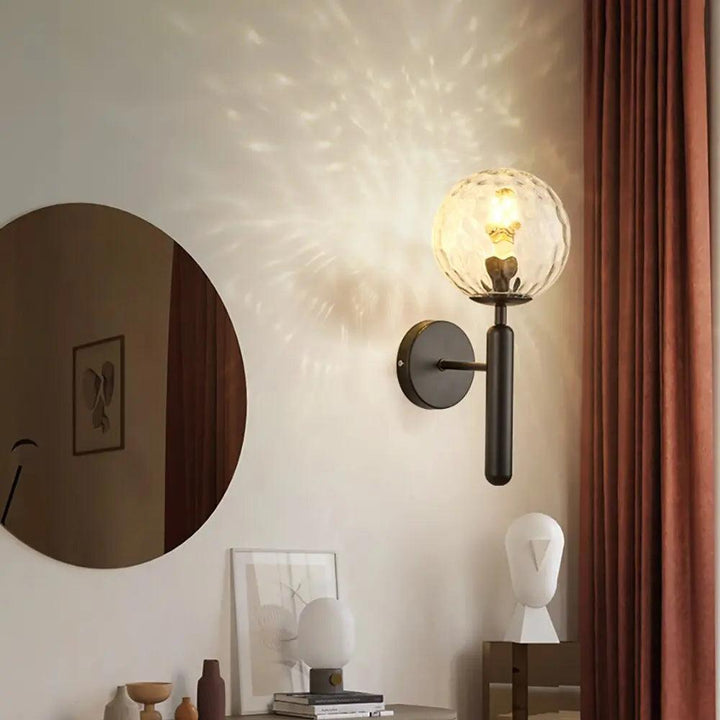 Wall Mounted Sconce Lamp - Globe Shade on Stem