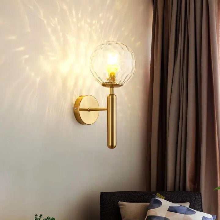 Wall Mounted Sconce Lamp - Globe Shade on Stem
