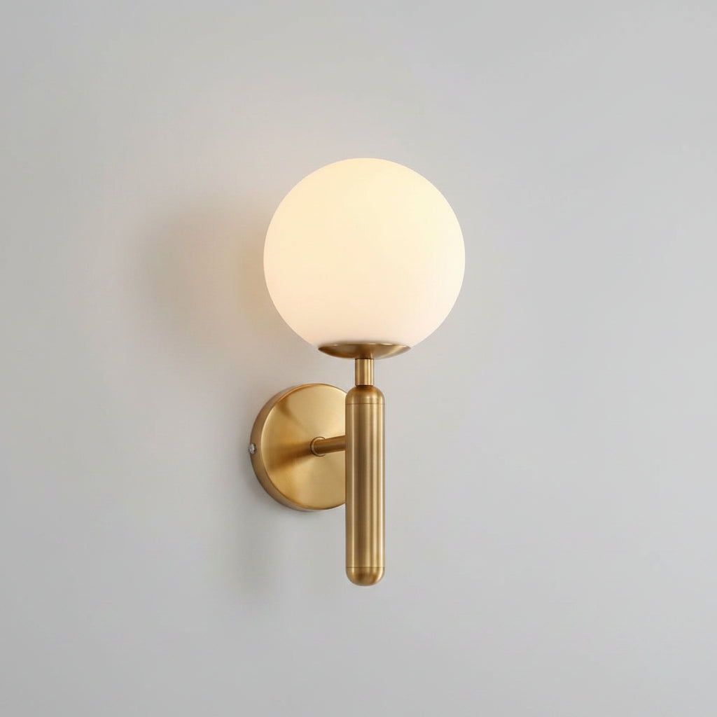 Wall Mounted Sconce Lamp - Globe Shade on Stem