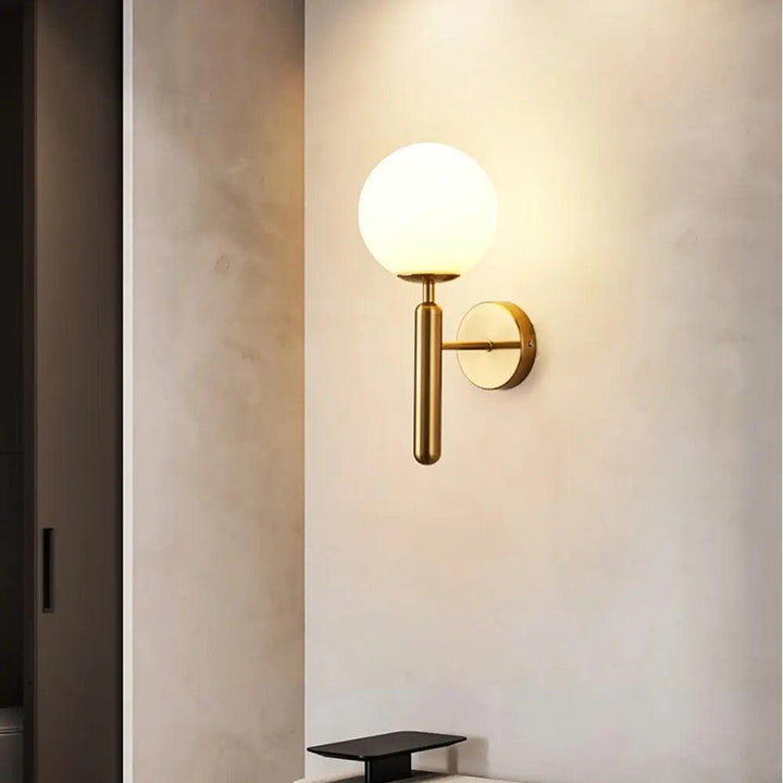 Wall Mounted Sconce Lamp - Globe Shade on Stem