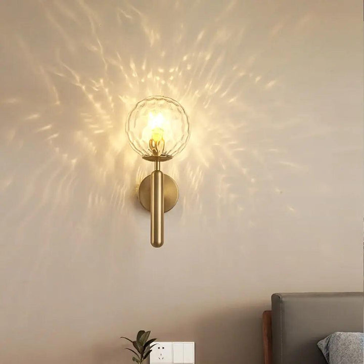 Wall Mounted Sconce Lamp - Globe Shade on Stem