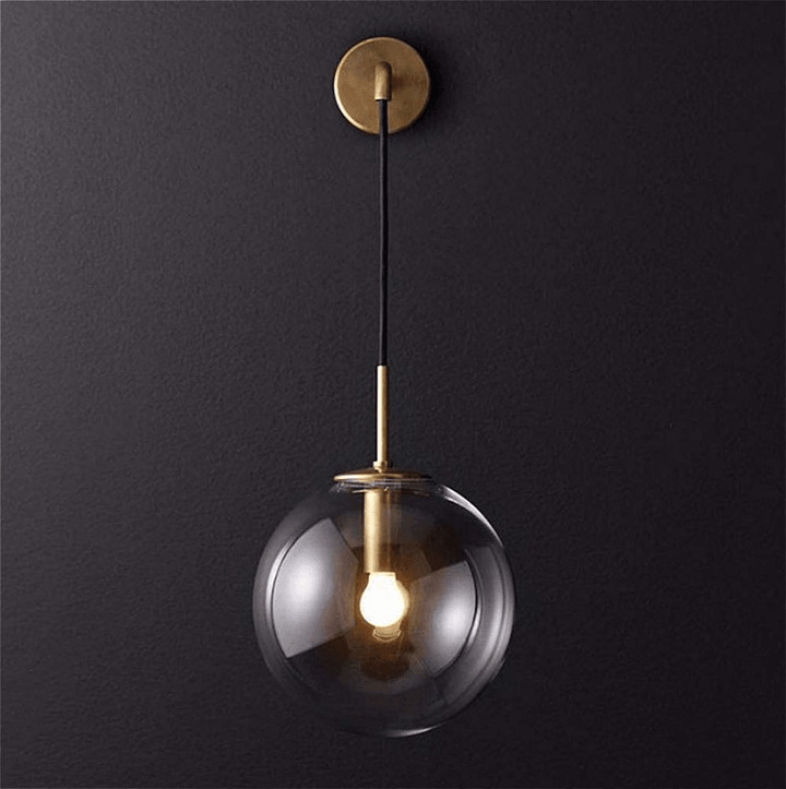 Wall Mounted Sconce Lamp - Hanging Globe on Cord Drop