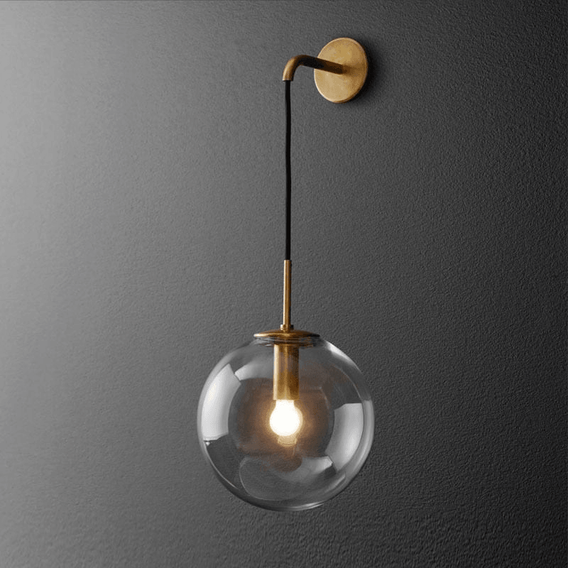 Wall Mounted Sconce Lamp - Hanging Globe on Cord Drop
