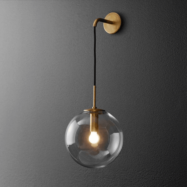 Wall Mounted Sconce Lamp - Hanging Globe on Cord Drop