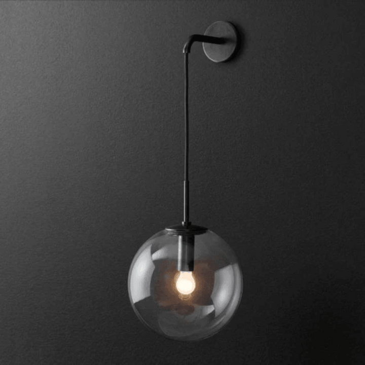 Wall Mounted Sconce Lamp - Hanging Globe on Cord Drop