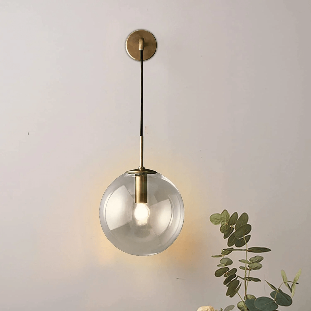 Wall Mounted Sconce Lamp - Hanging Globe on Cord Drop
