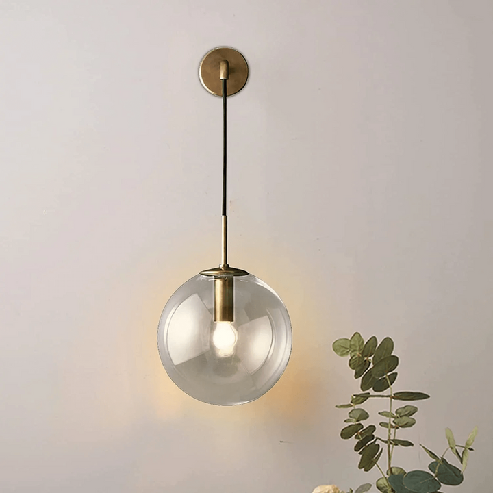 Wall Mounted Sconce Lamp - Hanging Globe on Cord Drop