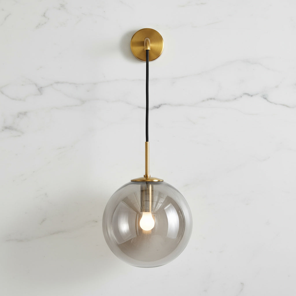 Wall Mounted Sconce Lamp - Hanging Globe on Cord Drop