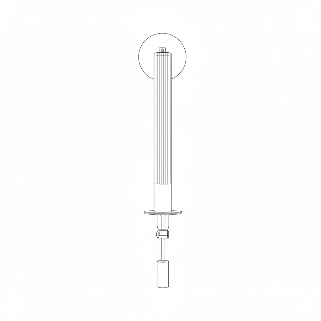 Wall Mounted Sconce Lamp - Ribbed Tube Shade on Curved Arm