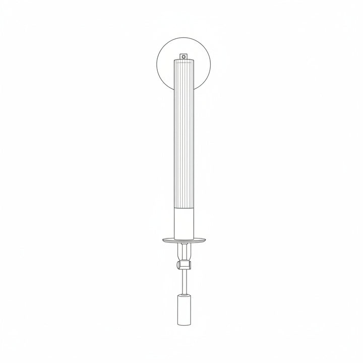 Wall Mounted Sconce Lamp - Ribbed Tube Shade on Curved Arm