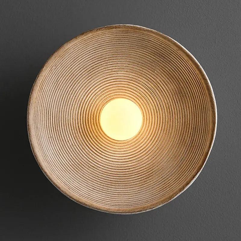 Wall Mounted Sconce Lamp - Round Disc Shade with Central Globe