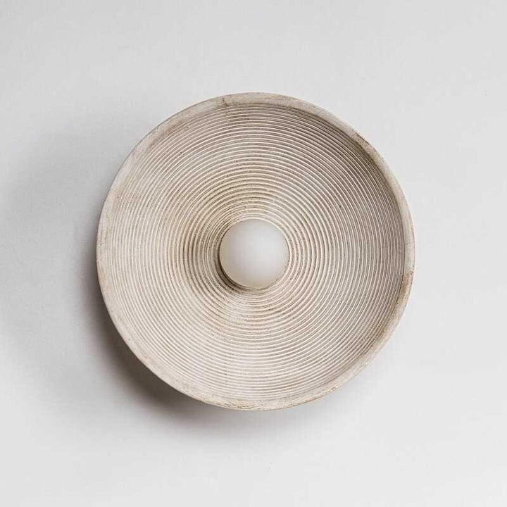 Wall Mounted Sconce Lamp - Round Disc Shade with Central Globe