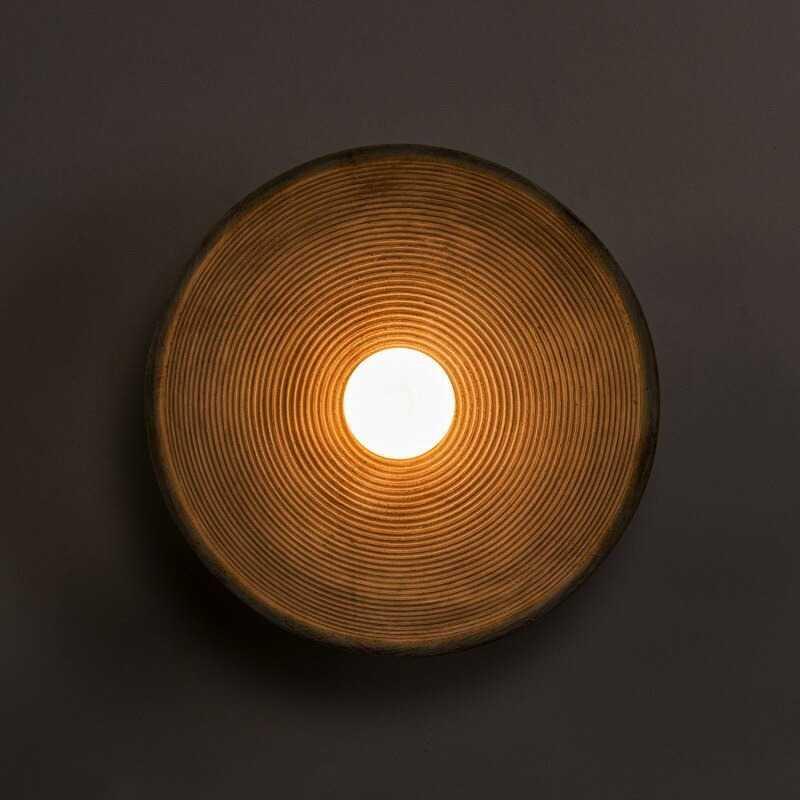Wall Mounted Sconce Lamp - Round Disc Shade with Central Globe