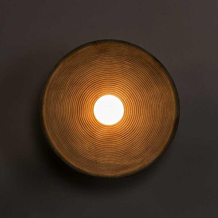 Wall Mounted Sconce Lamp - Round Disc Shade with Central Globe