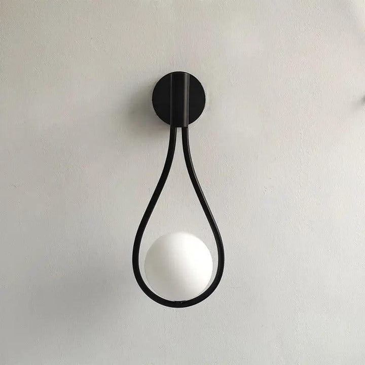 Wall Mounted Sconce Lamp - Single Globe in Teardrop Loop