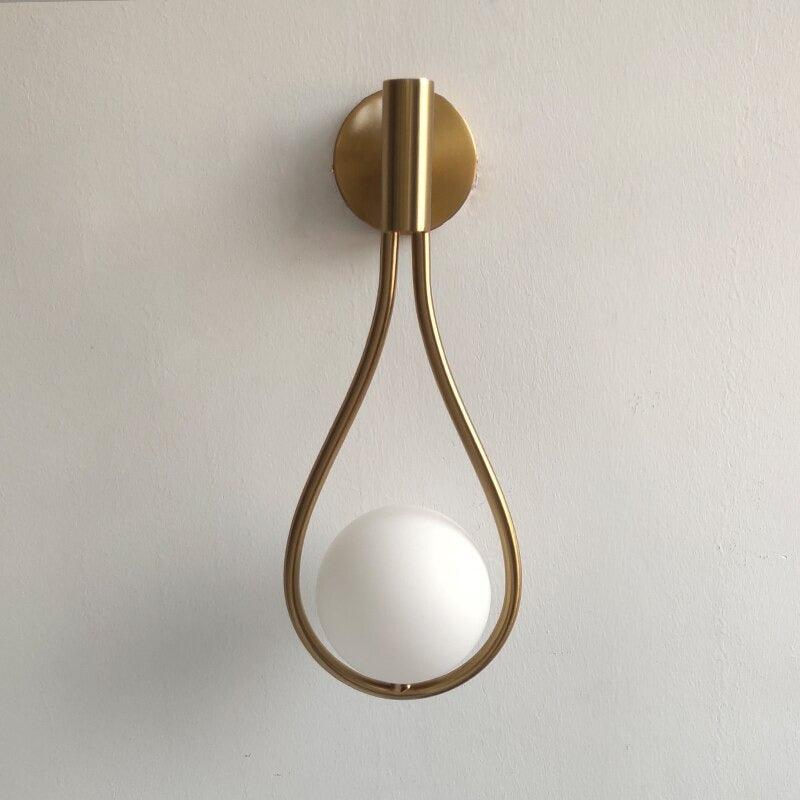 Wall Mounted Sconce Lamp - Single Globe in Teardrop Loop