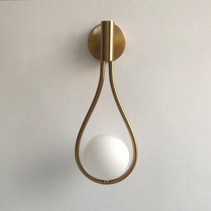 Wall Mounted Sconce Lamp - Single Globe in Teardrop Loop