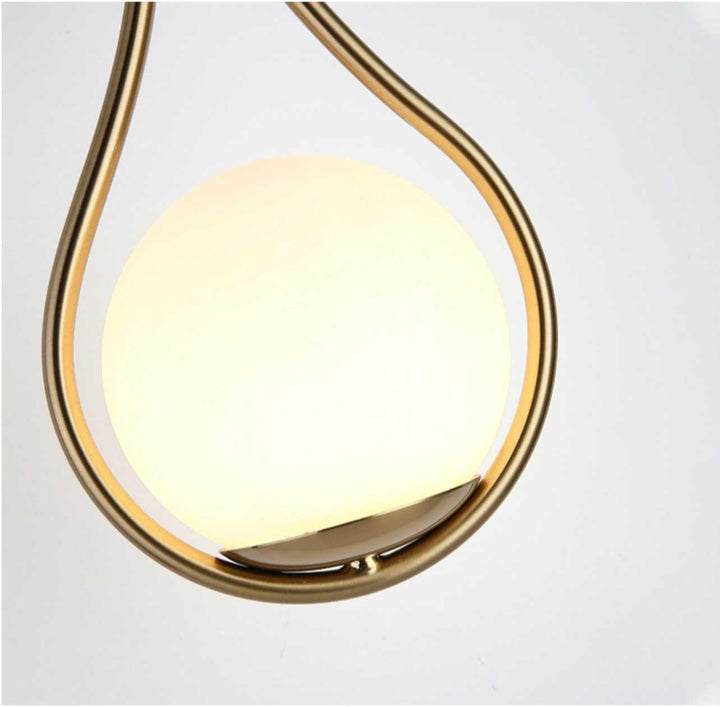 Wall Mounted Sconce Lamp - Single Globe in Teardrop Loop