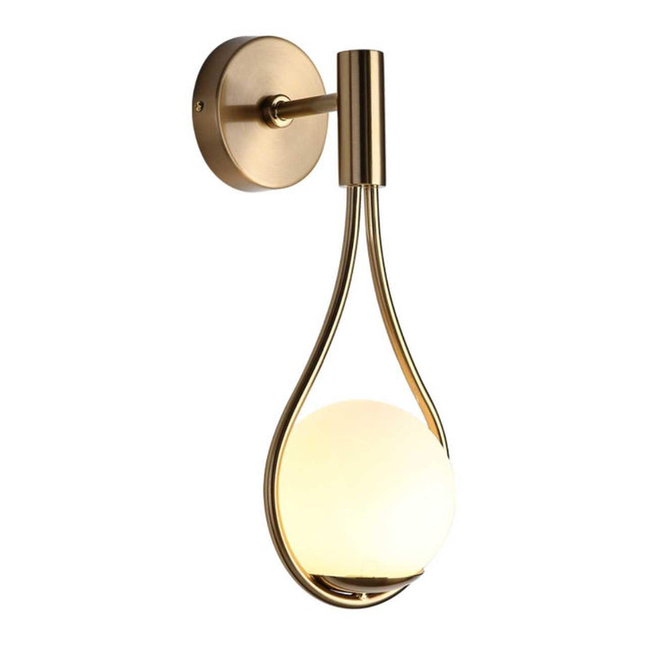 Wall Mounted Sconce Lamp - Single Globe in Teardrop Loop