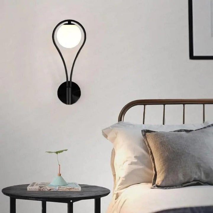 Wall Mounted Sconce Lamp - Single Globe in Teardrop Loop