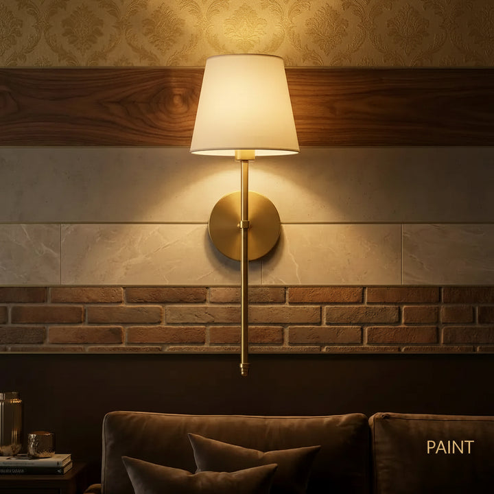 Wall Mounted Sconce Lamp - Tapered Shade with Slim Stem