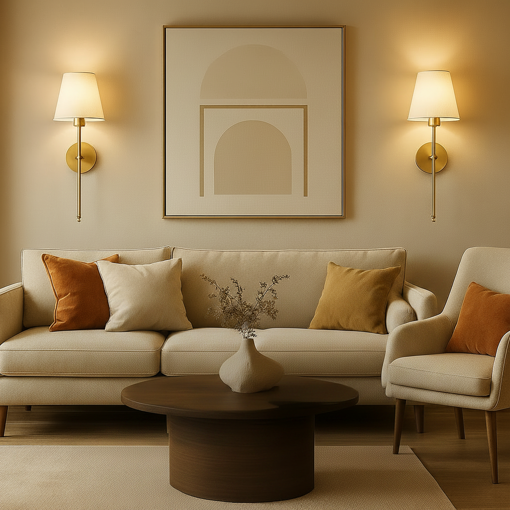 Wall Mounted Sconce Lamp - Tapered Shade with Slim Stem