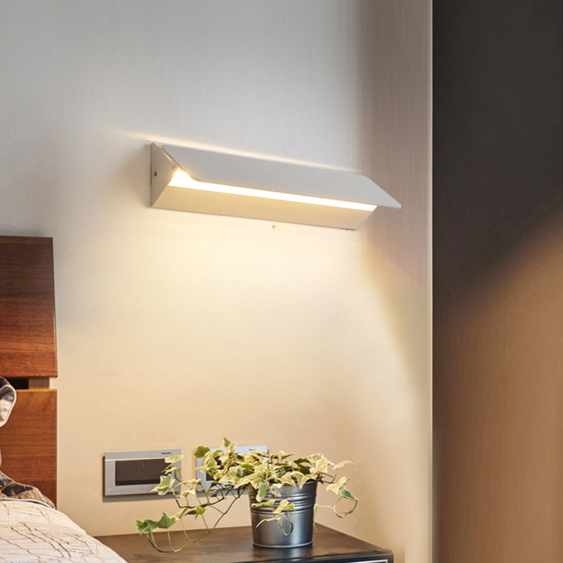 Wall Mounted Sconce Lamp Angled Metal Panel Shade