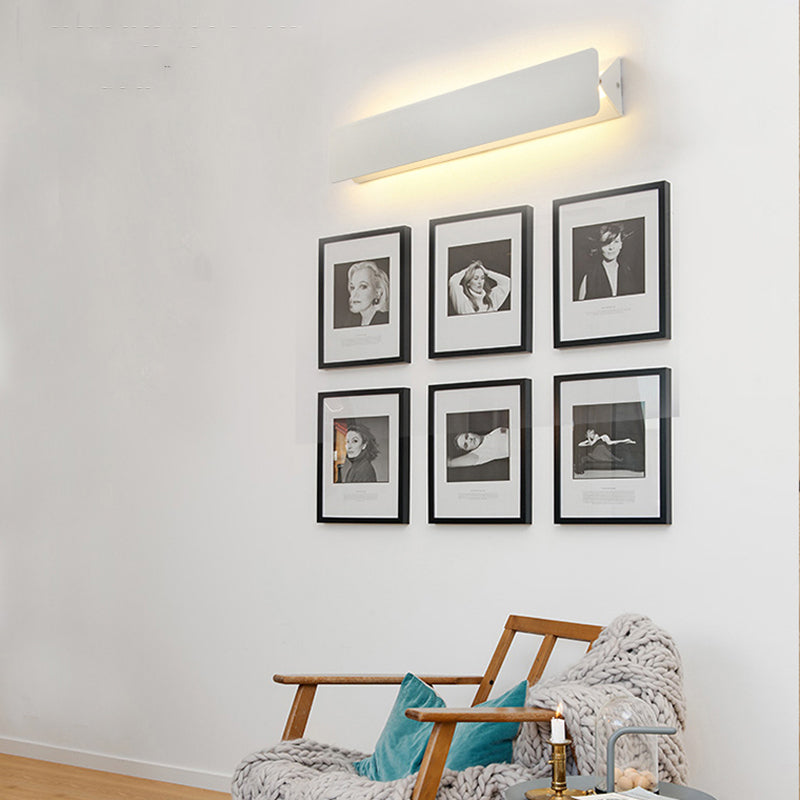 Wall Mounted Sconce Lamp Angled Metal Panel Shade