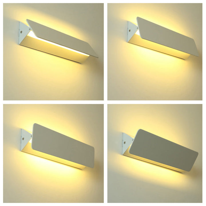 Wall Mounted Sconce Lamp Angled Metal Panel Shade
