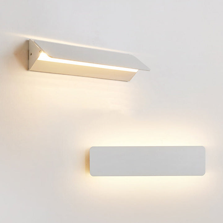 Wall Mounted Sconce Lamp Angled Metal Panel Shade