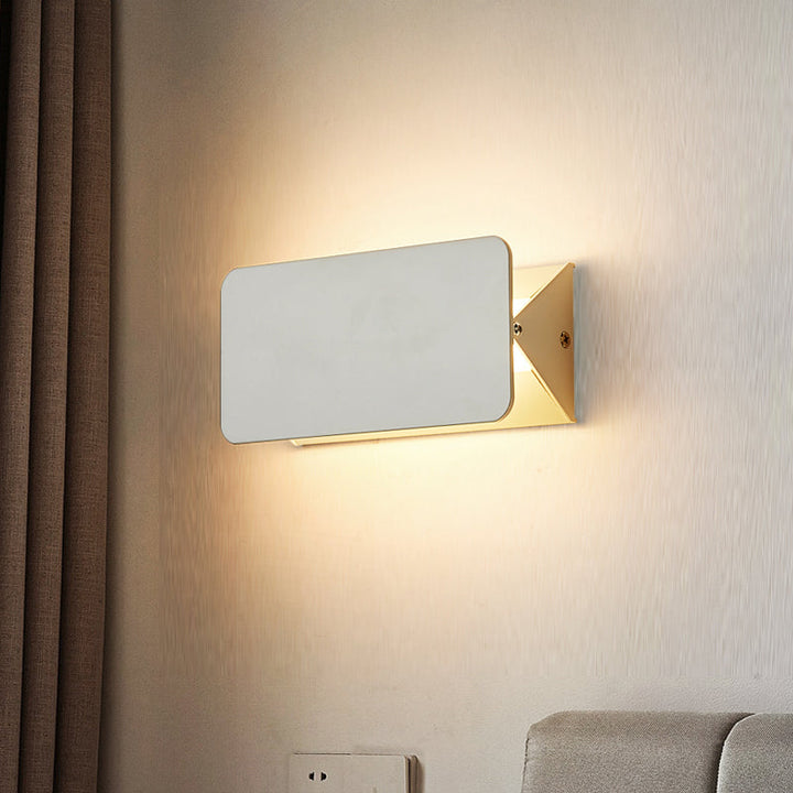 Wall Mounted Sconce Lamp Angled Metal Panel Shade
