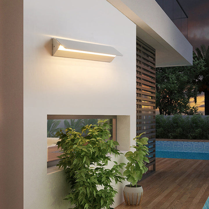 Wall Mounted Sconce Lamp Angled Metal Panel Shade