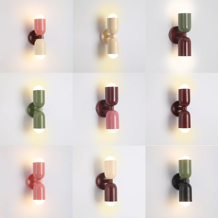Wall Mounted Sconce Lamp Dual Cylinder Shade