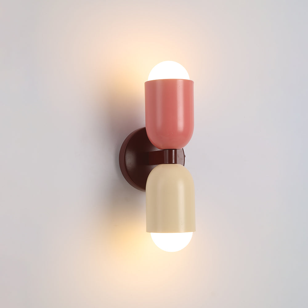 Wall Mounted Sconce Lamp Dual Cylinder Shade