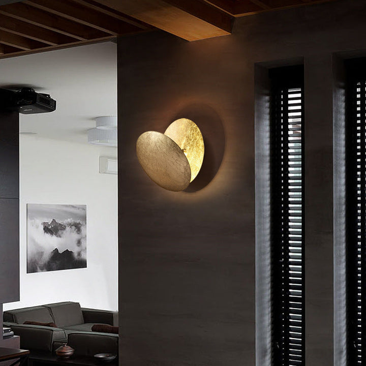 Wall Mounted Sconce Lamp Round Overlapping Metal Disc Shade