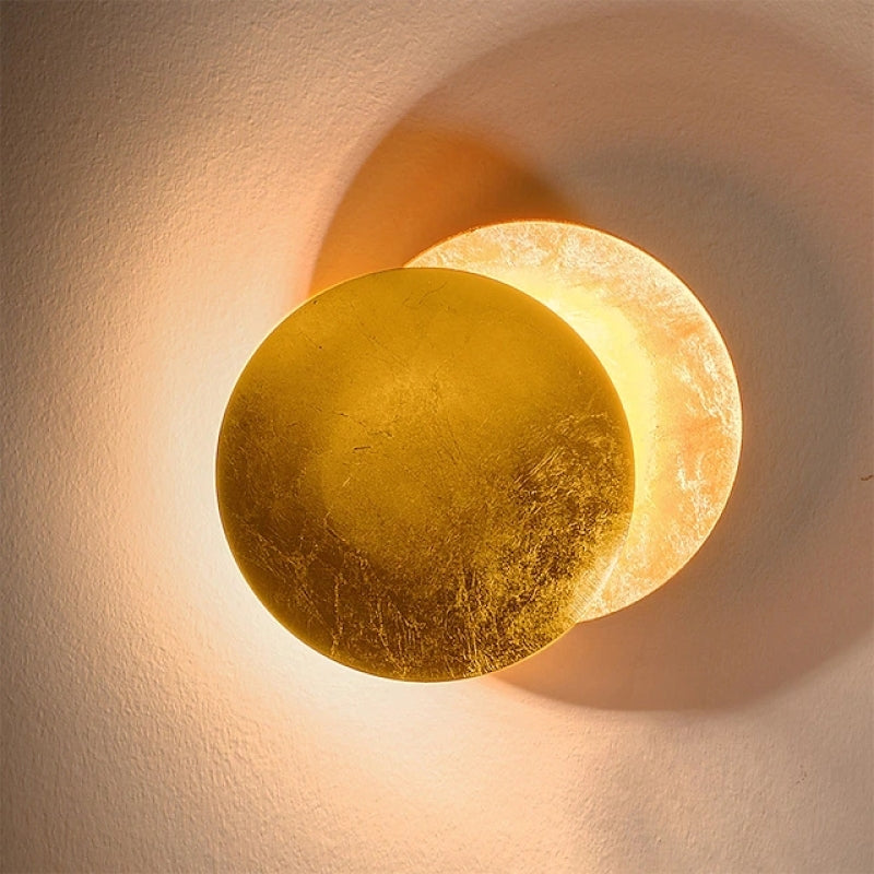 Wall Mounted Sconce Lamp Round Overlapping Metal Disc Shade