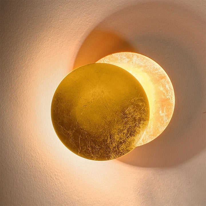 Wall Mounted Sconce Lamp Round Overlapping Metal Disc Shade