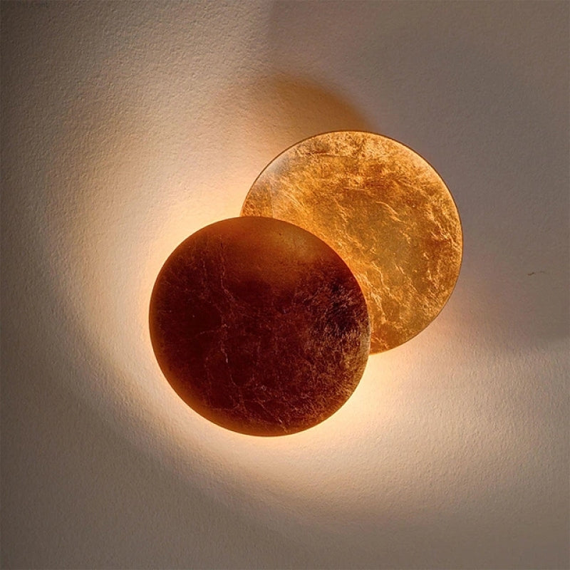 Wall Mounted Sconce Lamp Round Overlapping Metal Disc Shade