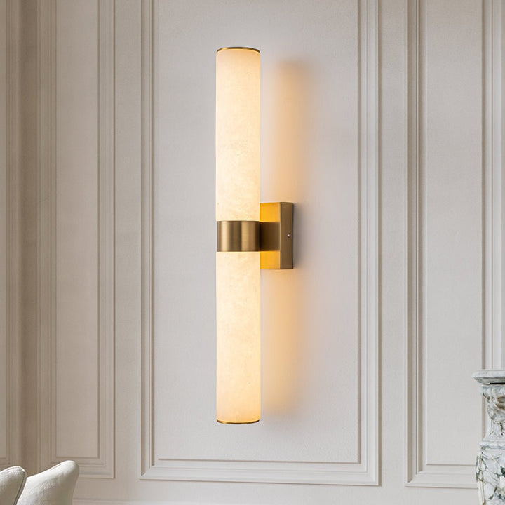 Alabaster Linear Wall Light in Brass