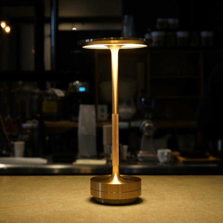 Aluminium Cordless Table Lamp | Slim Metallic Rechargeable Lamp