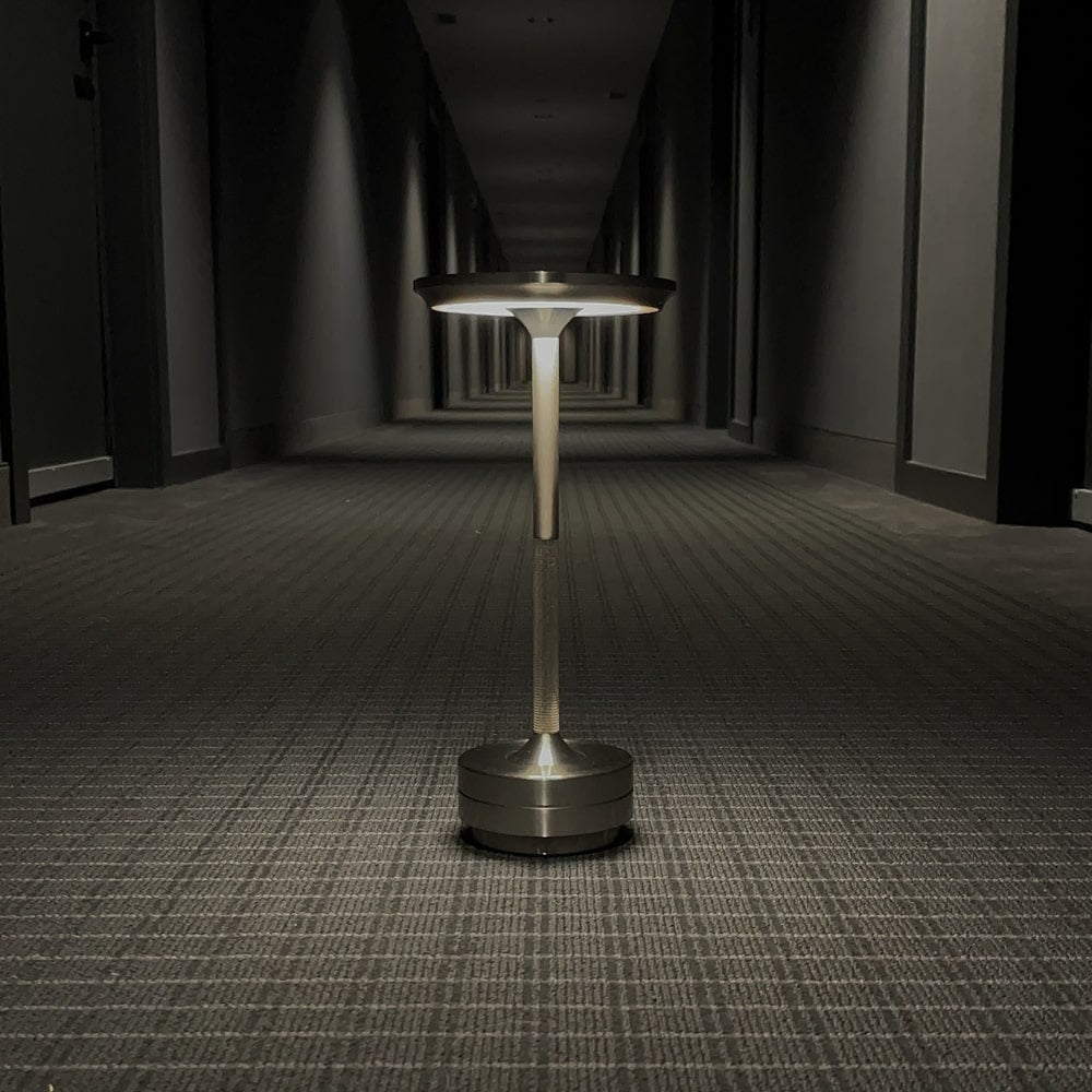 Aluminium Cordless Table Lamp | Slim Metallic Rechargeable Lamp